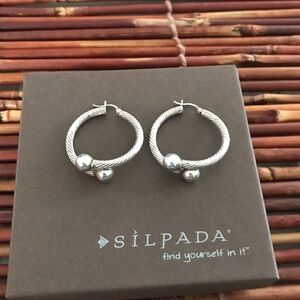 Silpada Sterling Silver Large Circular Hoop Earrings
